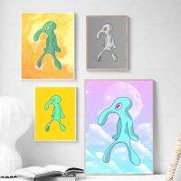 Pop Art Squidward ภาพวาดบนผ้าใบ-Bold และ Brash Cartoon Wall Art พิมพ์สำหรับตกแต่งห้องนั่งเล่น