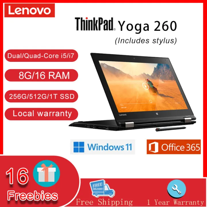 Brand New]ThinkPad Yoga 260 2-in-1 laptop Tablet computer Intel  Quad/Dual-Core i7/i5 DDR4 8G/16G RAM 256G/512G/1T SSD IPS brilliant ''  touch screen Windows11 Pro Ms office 365 Online Class Learning Computer  WiFi/Bluetooth/Notebook/Business |