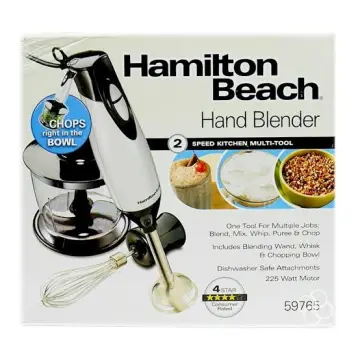 2 Speed Hand Blender with Whisk and Chopping bowl, Silver - 59765