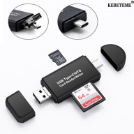 KEBETEME Đầu Đọc Thẻ OTG Micro USB 3 Trong 1 Loại C, Tốc Độ Cao USB 2.0 Phổ OTG TF Dành Cho Đầu Nối Máy Tính Android thumbnail
