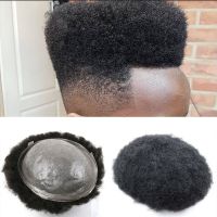 Afro Toupee for Men Human Hair Black African American Wigs Full Skin 8x10inch African Curly Afro Toupee for Mens Curl Wigs ของขวัญ ของขวัญ