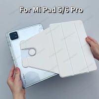 เคสสำหรับ Xiaomi อะคริลิคแบบหมุนได้สำหรับ Xiaomi Mi Pad 6 Pro 11นิ้ว6 2023 11นิ้วสำหรับ Xiaomi MiPad 5 5 5 Pro 11 "เคสขาตั้งสมาร์ทพับได้พร้อมช่องใส่ปากกา