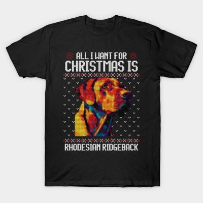 Neon Rhodesian Ridgeback Ugly Christmas Sweater Dog Lovers Gift Tshirt New Mens T
