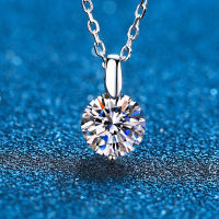 100 Moissanite Necklace 925 Sterling Silver 3CT Round Cut Diamond Solitaire Pendant Necklace for Women Men Promise Gift Jewelry