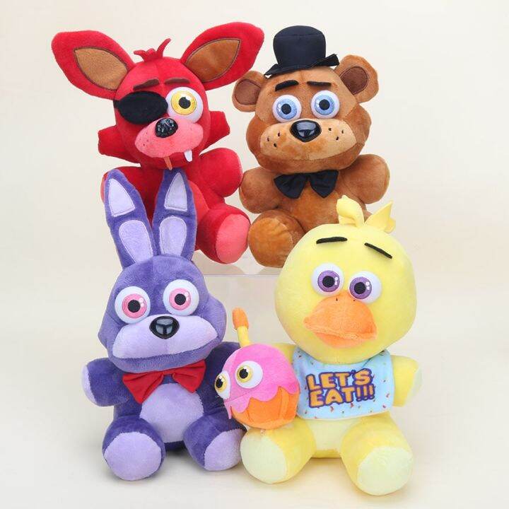 4Pcs/Lot 25Cm FNAF Freddy Fazbear Plush Toys Phantom Foxy Stuffed Plush ...