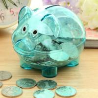 Piggy Bank Transparent Visible Cute Cartoon Piggy Money Bank Coins Money Saving Box Pig Shaped Money Savings Box for Coins