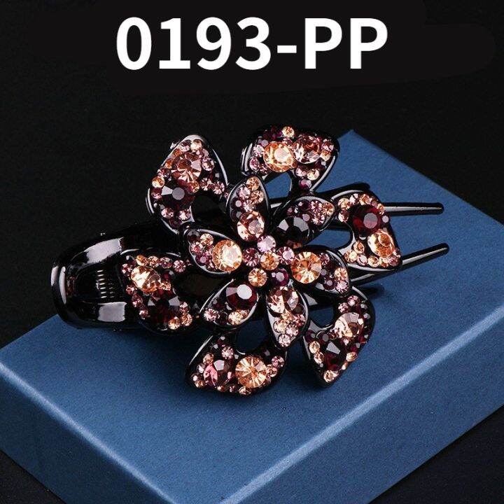 south-koreas-new-exquisite-rhinestone-flower-three-tooth-duckbill-clip-fashion-simple-hair-accessories