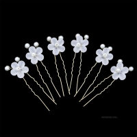 Womans Hair Forks 6 Piece Set with Durable Alloy White Flowers Design for Valentines Day Christmas GiftWomans Hair Forks 6 Piece Set with Durable Alloy White Flowers Design for Valentines Day Christmas Gift S6-AK-TH