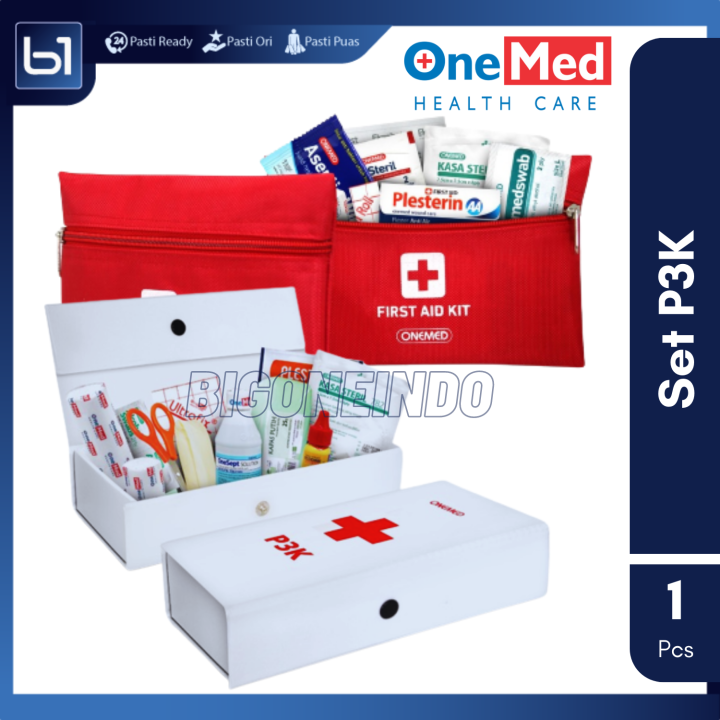 Kotak P3K Set Portable Onemed Isi Lengkap, P3K Pouch Travel Emergency ...