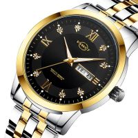 New Men Watch Luxury Brand Stainless Steel Slim Waterproof Clock Fashion Analog Week Calendar Quartz Business Male Wristwatches