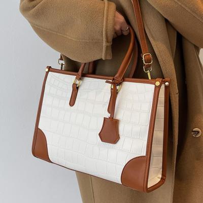 Quality PU Leather Stone Pattern Large Tote Bag Womens Designer Handbag Luxury Shoulder Messenger Bag Female Purse