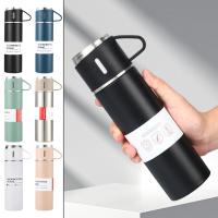 500ML Vacuum Thermos Bottle Set Keep Hot And Cold Stainless Steel Water 3 With Lid Cup Double-Layer F2F9