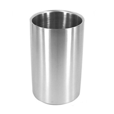 Stainless Steel Ice Bucket Double-Walled Heat Insulated Ice Cube Bucket Round Container Kitchen Ice Storage Bucket