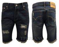 TPPJEANS Shorts mens กางเกงยีนส์ขาสั้นชายผ้ายืด แต่งขาด ปลายขากุย ทรงสลิม Size 28-36 รับชำระปลายทาง