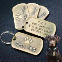 ♦ Dog Tag Personalized Engraved Pet Dog Collar Accessories Custom Military ID Tags Pet Puppy Cat Name Phone Tags Stainless Steel