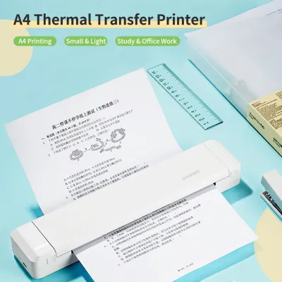 A4 Poooli เครื่องพิมพ์ส่งความร้อน300Dpi เครื่องพิมพ์กระดาษเครื่องพิมพ์พกพาได้โดยตรงเครื่องพิมพ์รูปถ่ายขนาดพกพาการเชื่อมต่อไร้สาย BT
