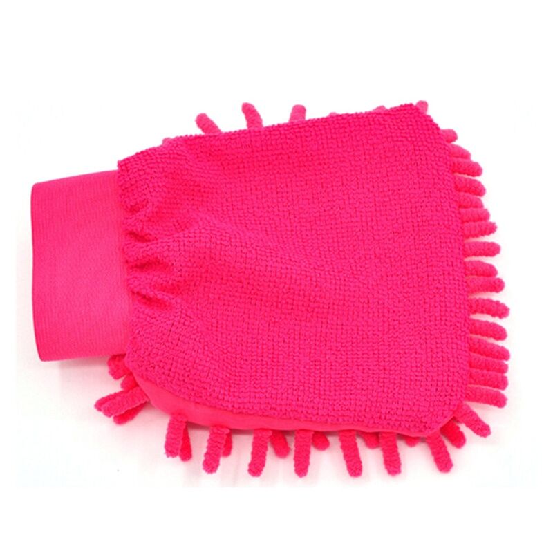 Fkend Good Auto Care 2 in 1 Ultrafine Fiber Chenille Microfiber Car Wash Glove Mitt Soft Mesh backing no scratch for Car Wash and Cleaning