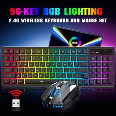 L98 2.4G Wireless Gaming Keyboard Mouse Set Multimedia 96 Keys Color Lighting Keyboard Mouse Set For Computer Desktop Laptop