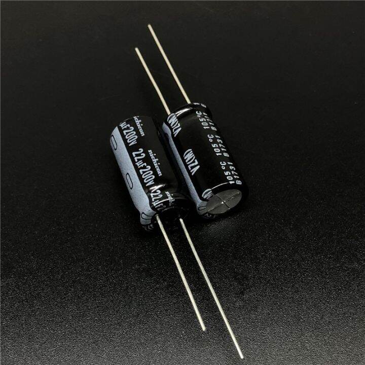 5pcs-50pcs-22uf-200v-nichicon-vz-series-10x20mm-wide-temperature-range-200v22uf-aluminum-electrolytic-capacitor