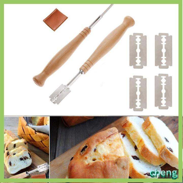 CHENG Homemade Wooden Sourdough Bread Bakers Razor Cutter Dough Scoring ...