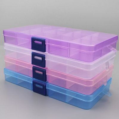 ◊✚ 1pcs Plastic 6/815 Storage boxes Slots Adjustable packaging transparent Tool Case Craft Organizer box jewelry accessories