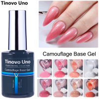 Tinovo Uno 31 Color Camouflage Base Gel Polish Gummy Rubber Base Coat 12ML กึ่งถาวร UV Nude Jelly สีขาวสีชมพูเจลเคลือบเงา