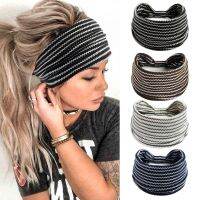 【YF】 Womens Boho Striped knotted Widened Corset Headband Sports Fitness headband