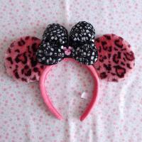 ที่คาดผม มินนี่ (Minnie Headband) สีชมพู ลายเสือ Tokyo Disney Resort ของแท้