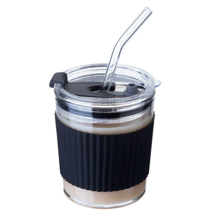 fashion-glass-straw-cup-portable-milk-coffee-tumbler-with-cover