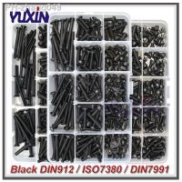 Grade 10.9 Black ISO7380 Hexagon Hex Socket Head Button Allen Bolt Screw Kit/DIN7991 Hex Socket Flat Countersunk Head Screws Set