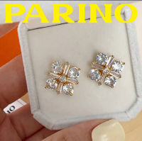 Monique Earrings แนะนำต่างหูเพชร CZ ตัวเรือนเงินชุบทอง18K  (เหมาะสำหรับผิวแพ้ง่าย ฟรีกล่องต่างหู)