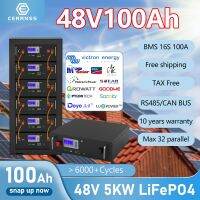 ชุด Lifepo4ลิเธียมสำหรับ100AH 5KW 48โวลต์6000รอบ RS485 16วินาที100A BMS สูงสุด32ขนานสำหรับอินเวอร์เตอร์ไม่ต้องเสียภาษี