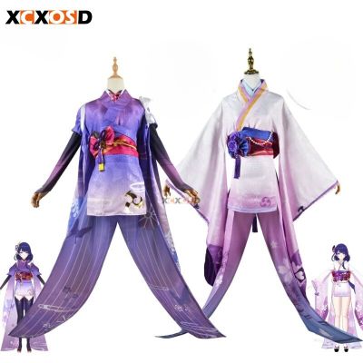 Genshin Impact Raiden Ei Cosplay Costumes Raiden Shogun Kimono Beelzebul Shadow Roleplay Daily Outfits Wig