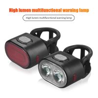 ☌ Bike Lights USB Rechargeable Cycling Flashlight Bicycle Lantern Headlight Taillight Set LED MTB Bike Lamps Bicycle Accessories