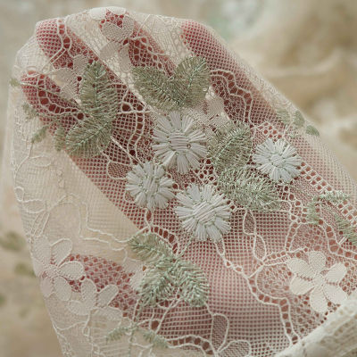 ลูกปัดเลื่อมเย็บปักถักร้อยลูกไม้ผ้าชุดแต่งงานอุปกรณ์เสริม Cheongsam Designer Fabric