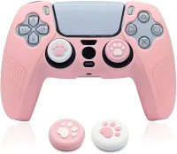 Anti-Slip Silicone Protector Rubber Case Cute Kawaii Accessories Joystick Skin Grip Cover with 2 Thumb Cap For PS5 Controller