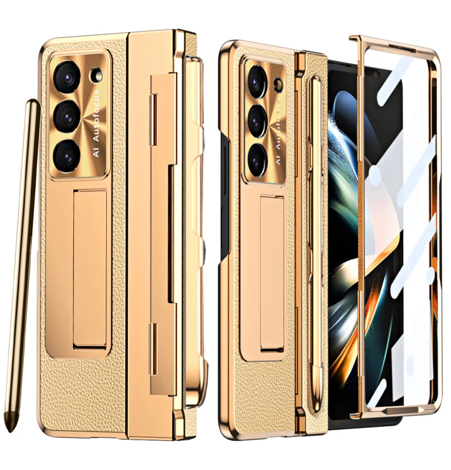 For Samsung Galaxy Z Fold 5 Luxury Leather Case with Hidden