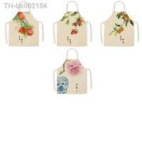 ✱ 1 Pcs Flower Pattern Women Lady Apron for Home Kitchen Restaurant Chinese Style Cooking Bib Aprons Catering Anti-Fouling