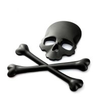 ┇℡ High Quality Zinc Alloy 3D Skull Metal Skeleton Cross Bones Car Motorcycle Sticker Label Skull Emblem Badge Car Styling Stickers