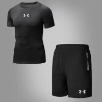 ต้นฉบับ UA sports suit mens equipment gym clothes morning running suit basketball sports training tight summer quick-drying suit