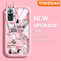 YIWESAN เคสสำหรับ Xiaomi Redmi Note 10 Pro Max,เคสกระแสแฟชั่นแบรนด์สำหรับสาวน้อยกับเคสนิ่มน่ารัก Tpu เคสใสกรอบสีเคสกันกระแทกกล้อง