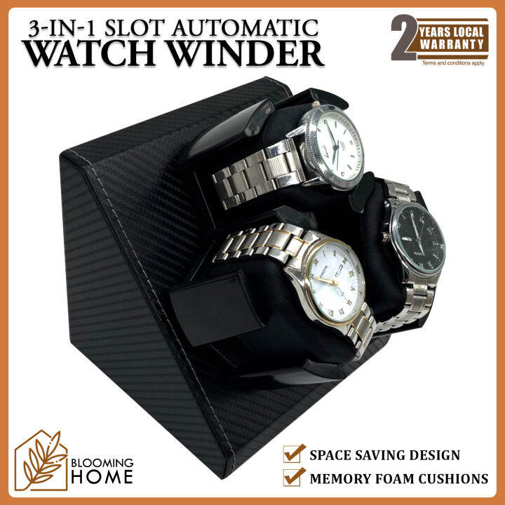 3in1 Automatic Watch Winder Bidirectional Rotation Watch Storage