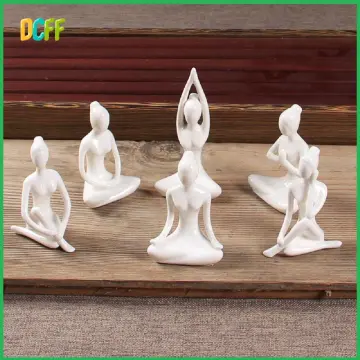 Decorative Porcelain Ceramic Yoga Pose Yoga Figurine Statue Yoga