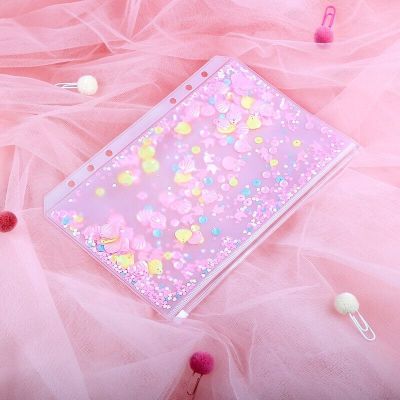 ♧۩❀ Cute Binder Kawaii School Student Girls Decoration Sequins 6 Holes Inner Pocket For Binder Planner Diary Notebook A5A6