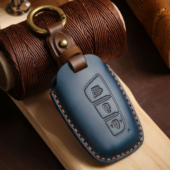 luxury-car-key-case-cover-fob-protector-leather-keychain-accessories-for-hyundai-santa-fe-ix45-equus-genesis-keyring-holder-bag