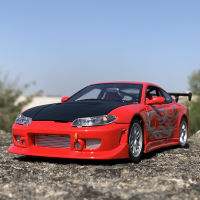 Welly 124 Nissan Silvia S15 Refit Wide Body Car Model Diecasts Metal Toy Performance Sports Car Model High Simulation Kids Gift