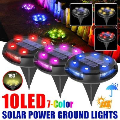 Waterproof 10LED Solar Power Ground Buried Lights WhiteWarm WhiteMulticolor Floor Decking Outdoor Garden Lawn Path Aisle Lamp