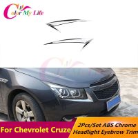 Color My Life ABS Chrome Headlight Trim Sticker Lamp Eyebrow Cover Decoration Strip Stickers for Chevrolet Cruze Sedan Hatchback Bumper Stickers Decal