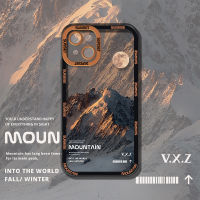 CrashStar Soft กันกระแทกเคสโทรศัพท์สำหรับ iPhone 14 13 12 11 Pro Max XS XR X 8 7 Plus + แฟชั่น Snow Mountain เคสใส่โทรศัพท์พร้อมฝาครอบเลนส์ป้องกันกล้องใสฝาครอบโทรศัพท์ Shell Top Seller