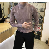 2021 Mens Slim Fit-Collarbottomed in Autumn and Winter Solid Color Casual KNIT Sweater